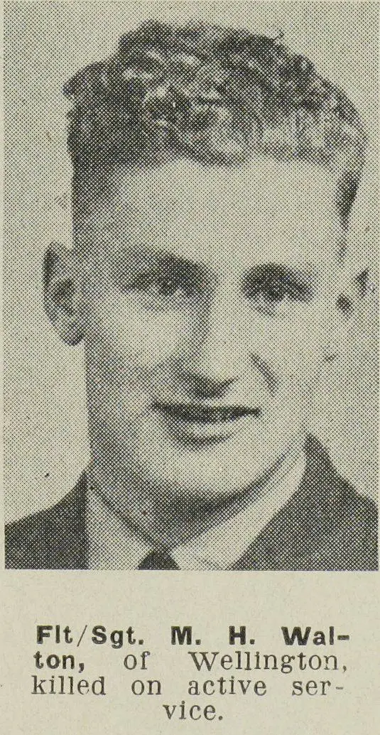 Flight-Sergeant M. H. Walton, of Wellington, killed on active service