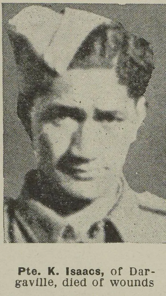 Pte. K. Isaacs, of Dargaville, died of wounds
