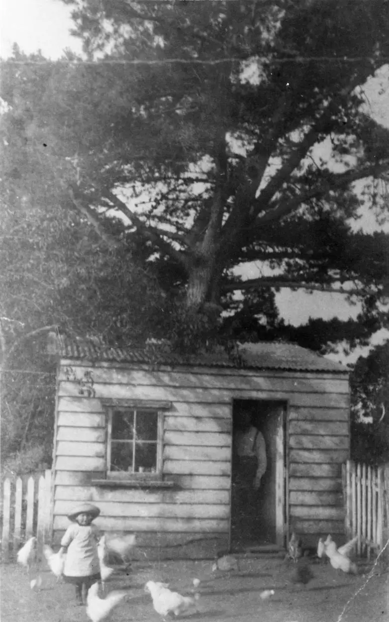 Joe Sheriff and his daughter Katherine at the family's gum store, Kitchener Road, Milford.