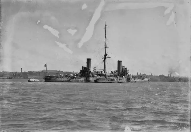 The Nisshin in the Waitematā Harbour, 1915