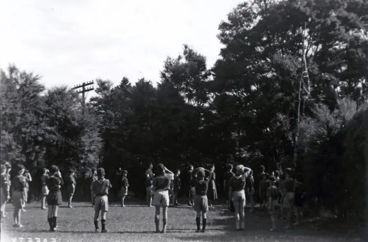 Castor Bay Scout Group at Carey Park, Waitakere.