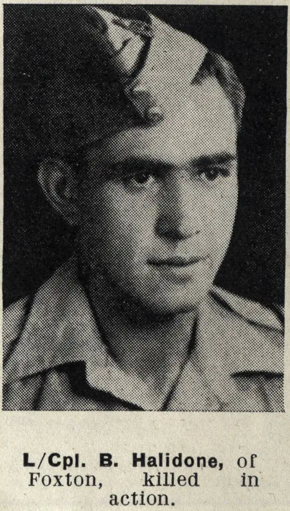 Lance-Corporal B. Halidone, of Foxton, killed in action