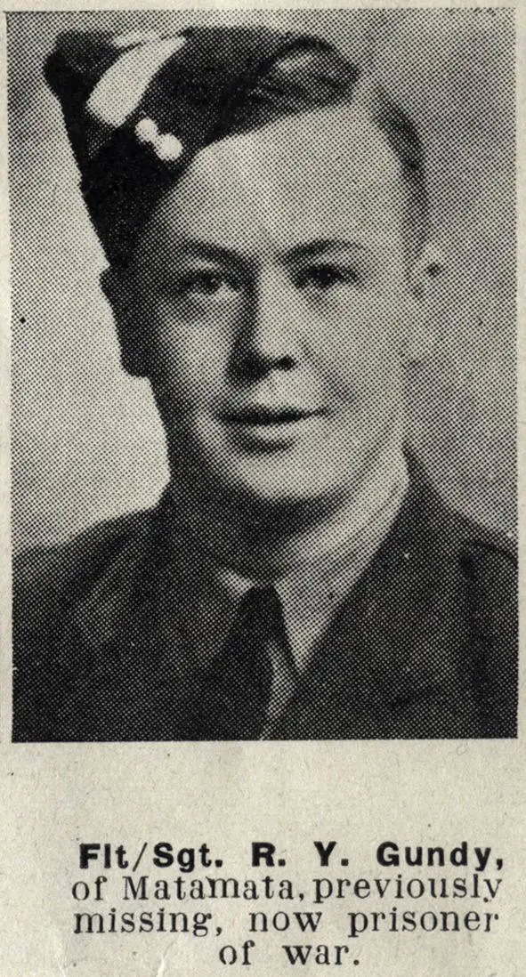 Flight-Sergeant R. Y. Gundy, of Matamata, previously missing, now prisoner of war