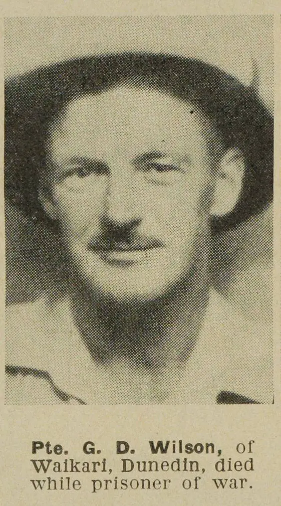 Pte. G. D. Wilson, of Waikari, Dunedin, died while prisoner of war