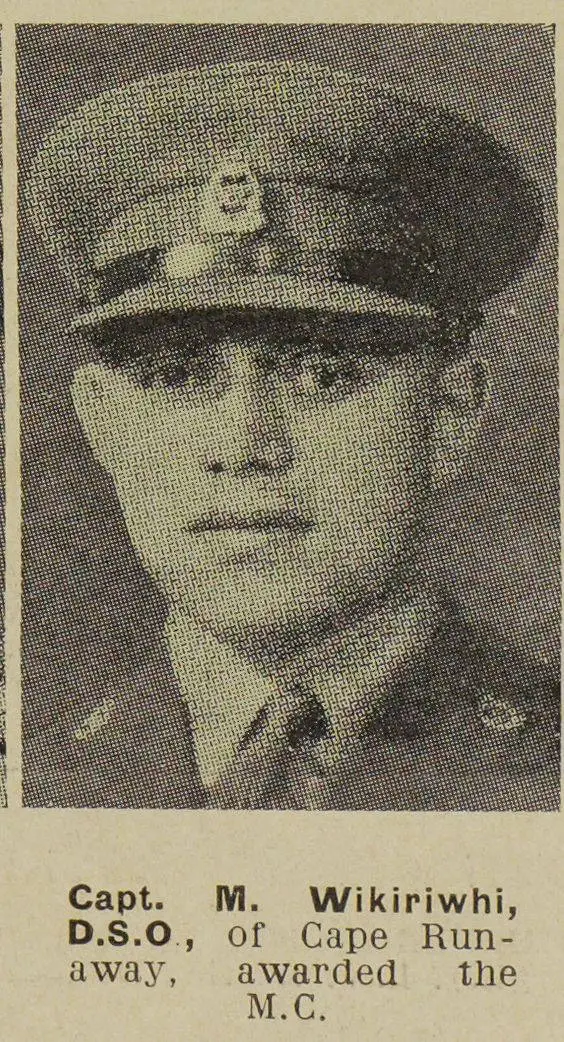 Capt. M. Wikiriwhi, D.S.O., of Cape Runaway, awarded the M.C.