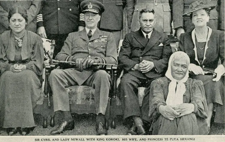 Sir Cyril and Lady Newall with King Koroki, his wife, and Princess Te Puea Herangi