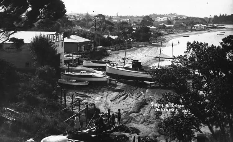 Bailey and Lowe Boatyard at Sulphur Beach, Northcote.