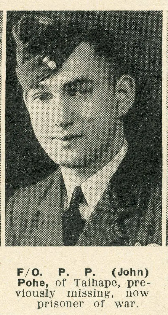 Flying Officer P. P. (John) Pohe, of Taihape, previously missing, now prisoner of war