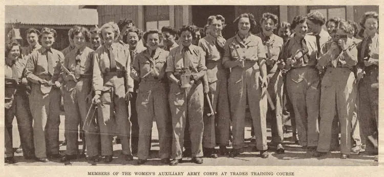 Members of the Women's Auxiliary Army Corps at trades training course