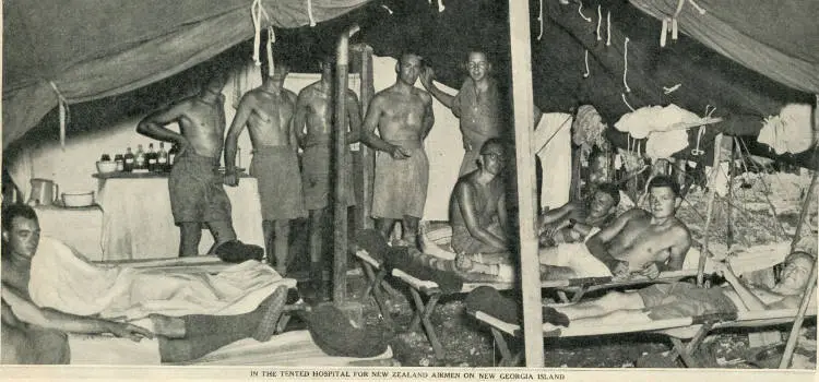 In the tented hospital for New Zealand airmen on New Georgia Island