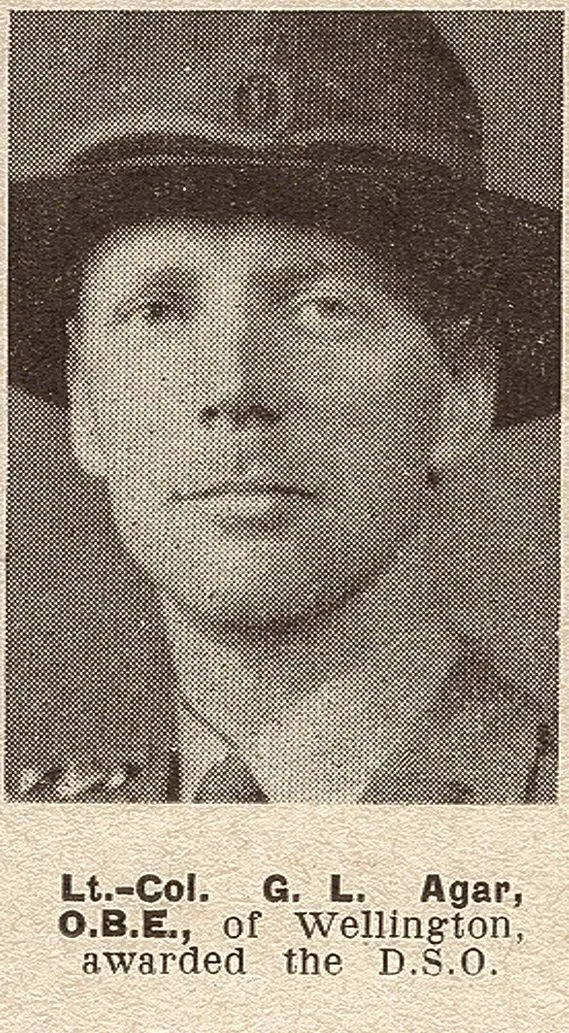 Lt.-Col. G. L. Agar, O.B.E., of Wellington, awarded the D.S.O.