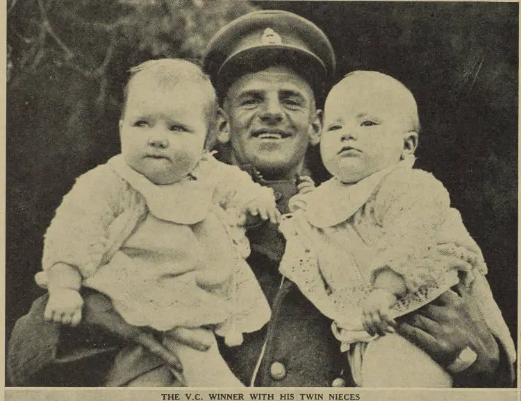 The V.C. winner with his twin nieces