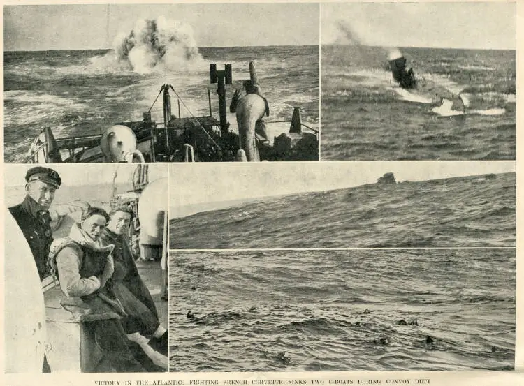 Victory in the Atlantic: Fighting French corvette Aconit sinks two U-boats during convoy duty