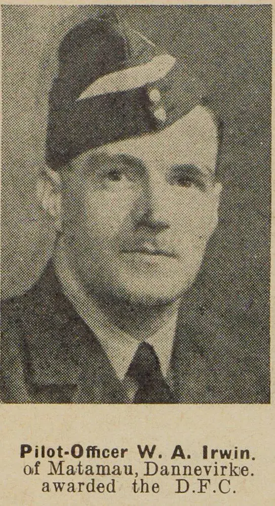 Pilot-Officer W. A. Irwin, of Matamau, Dannevirke. awarded the D.F.C.
