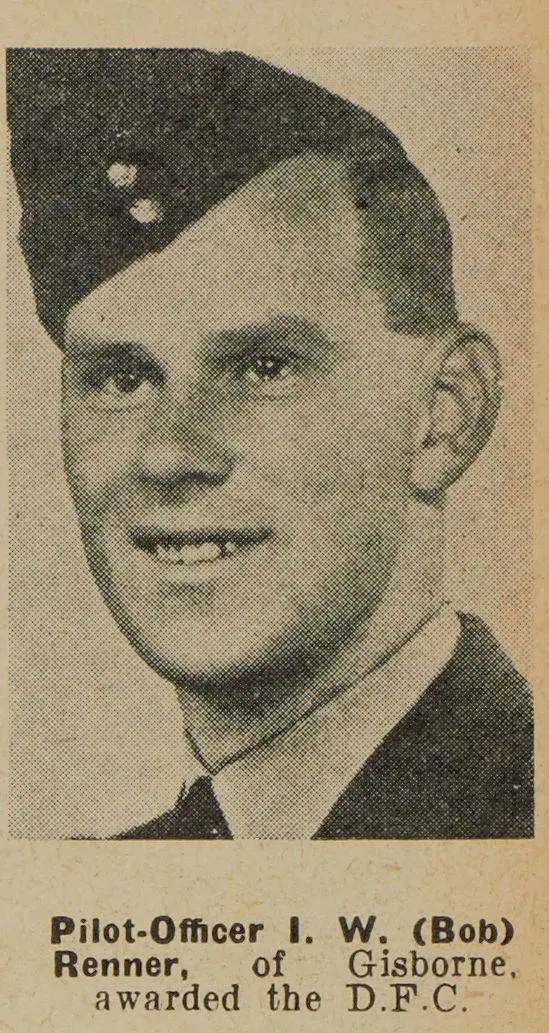 Pilot-Officer I. W. (Bob) Renner, of Gisborne, awarded the D.F.C.