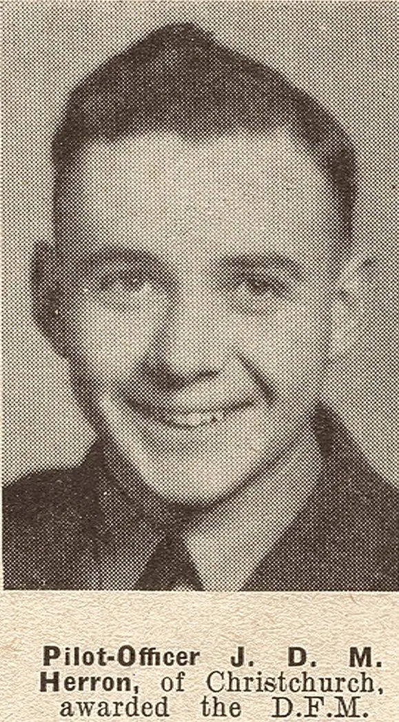 Pilot-Officer J. D. M. Herron, of Christchurch, awarded the D.F.M.