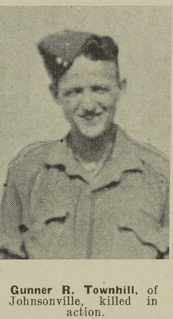 Gunner R. Townhill, of Johnsonville, killed in action