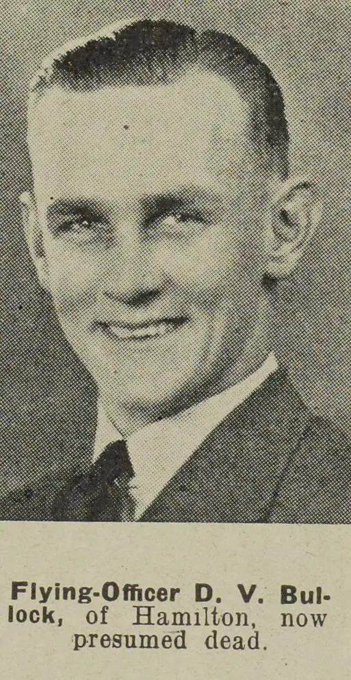 Flying-Officer D.V. Bullock, of Hamilton, now presumed dead