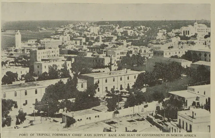 Tripoli, formerly chief Axis supply base and seat of government in North Africa