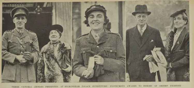Three Victoria Crosses presented at Buckingham Palace investiture: posthumous awards to heroes of desert fighting