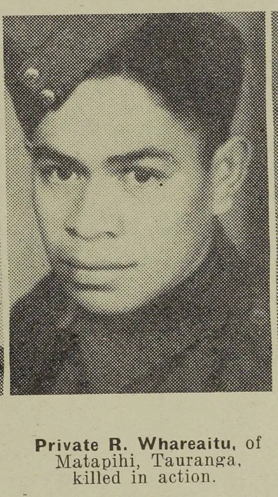 Private R. Whareaitu, of Matapihi, Tauranga, killed in action