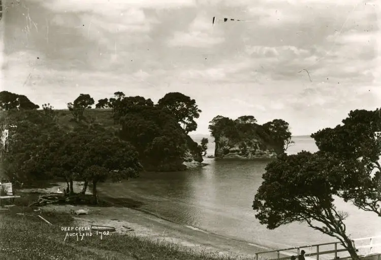 Waiake beach and Tor, Torbay, East Coast Bays, 1910