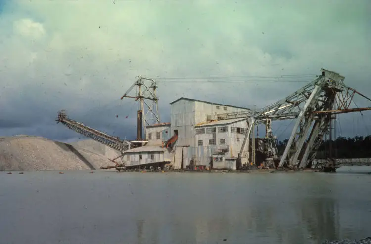 Kaniere gold dredge on the Taramakau River