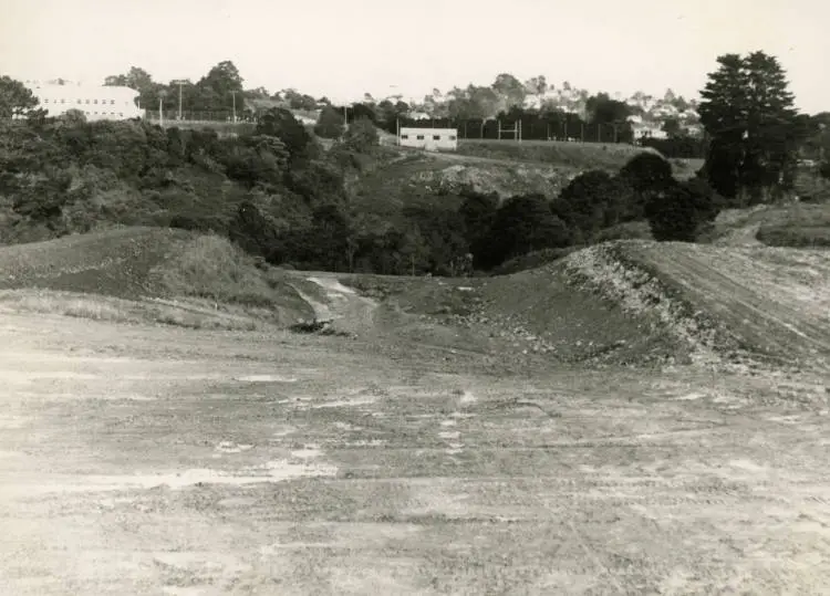 The Harvey Wright Playing Fields in Birkenhead under construction.