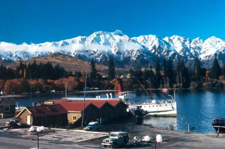 The Earnslaw at Queenstown Wharf, Lake Wakatipu, 1977