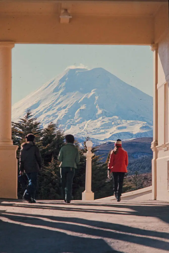 Mount Ngāuruhoe from the Chateau Tongariro, 1975