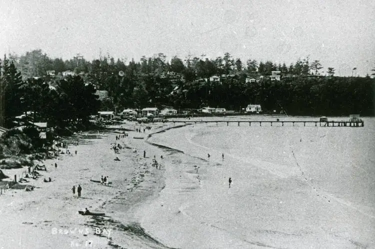 Browns Bay Beach and wharf.