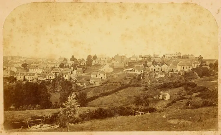 Central Auckland from Upper Queen Street, 1864