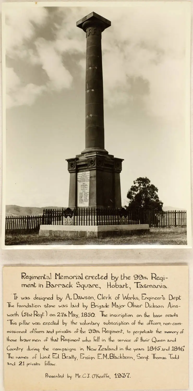 99th Regiment Monument, Anglesea Barracks, Hobart, Tasmania