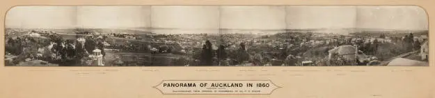 Panorama of Auckland in 1860