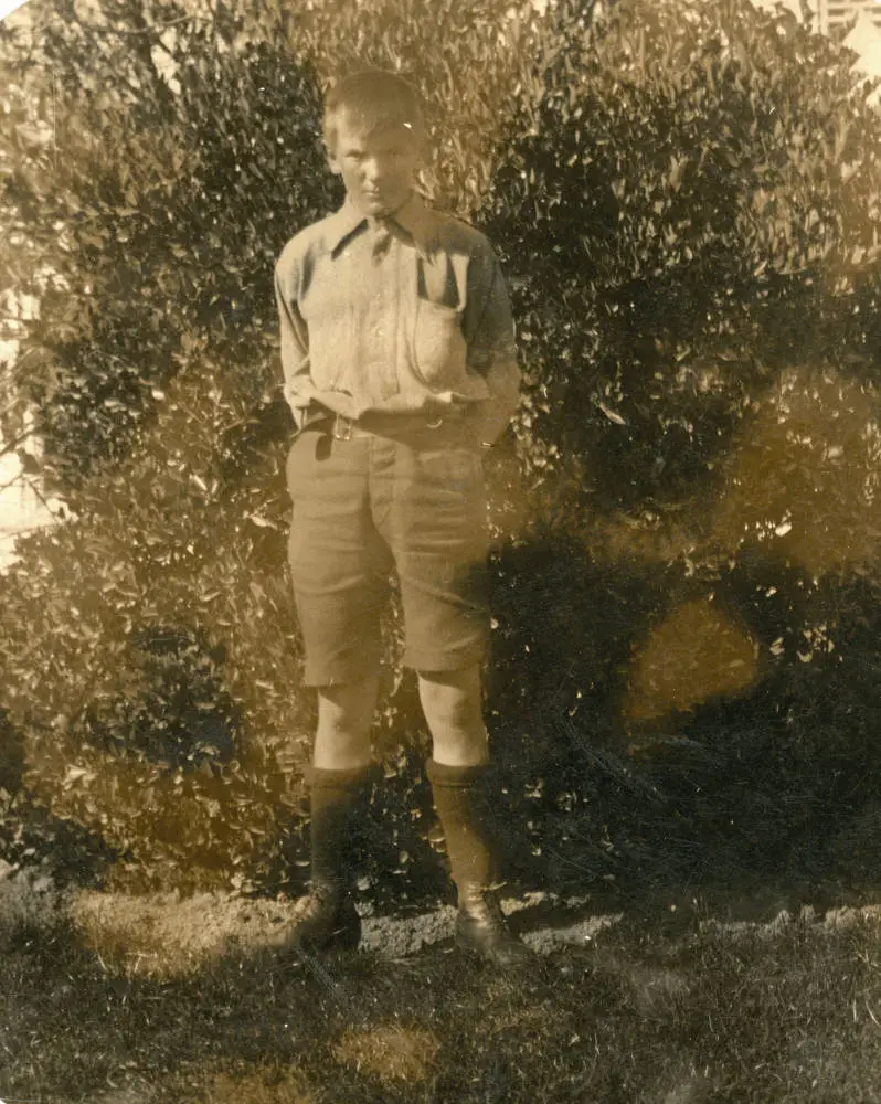 John Wynyard Bartrum in Takapuna Grammar School uniform.