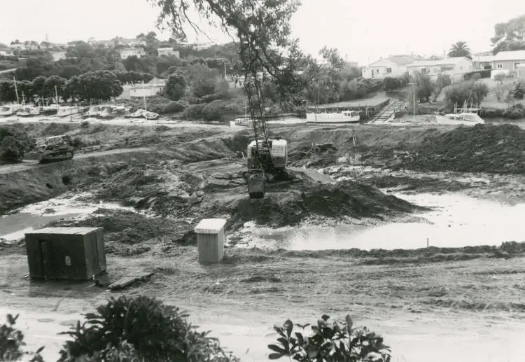 Construction of Milford Marina.
