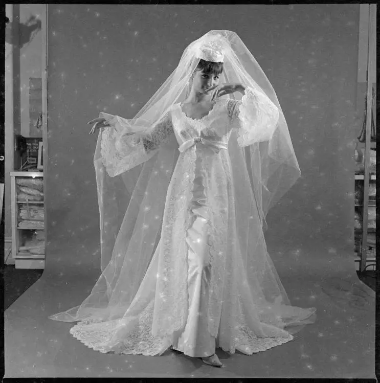 Model in bridal gown