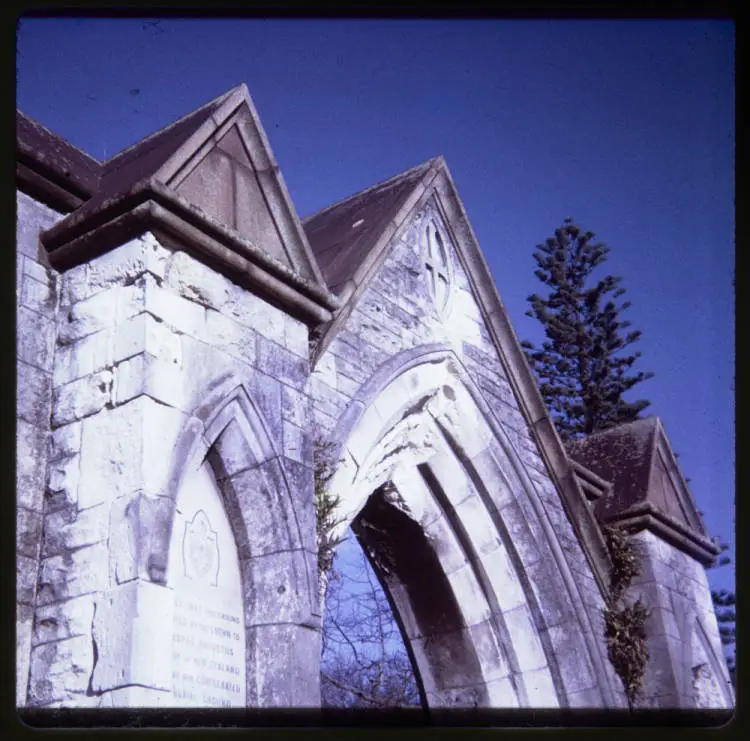 Stone gate, Symonds Street Cemetery, 1966