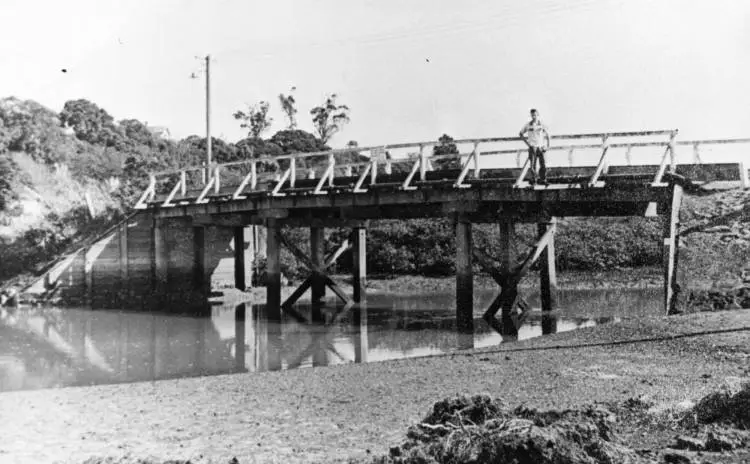 The old Waimana Bridge, Northcote.
