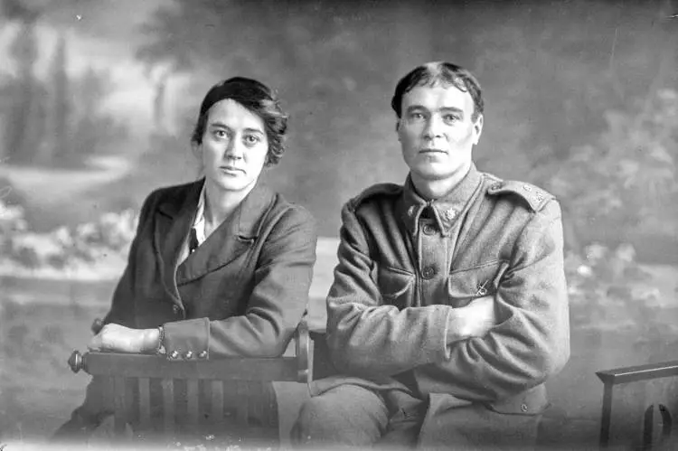 Private Ashby and a woman, 1916