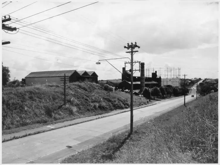 Lake Road, Devonport viewed from Empire Road, 1962