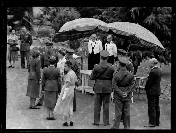 Queen Elizabeth II at Burnham Military Camp, 1954