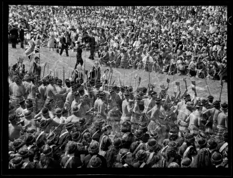 Queen Elizabeth II at Arawa Park, Rotorua, 1954