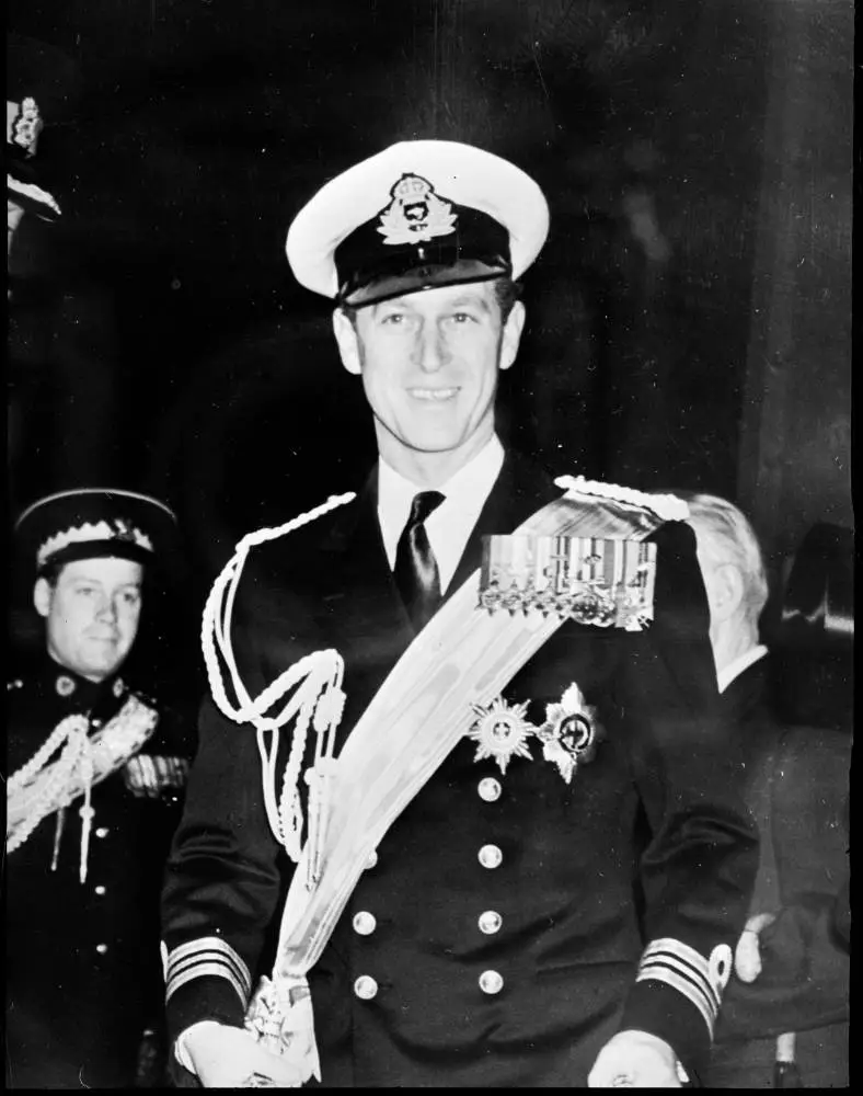 Prince Philip in naval uniform, 1951