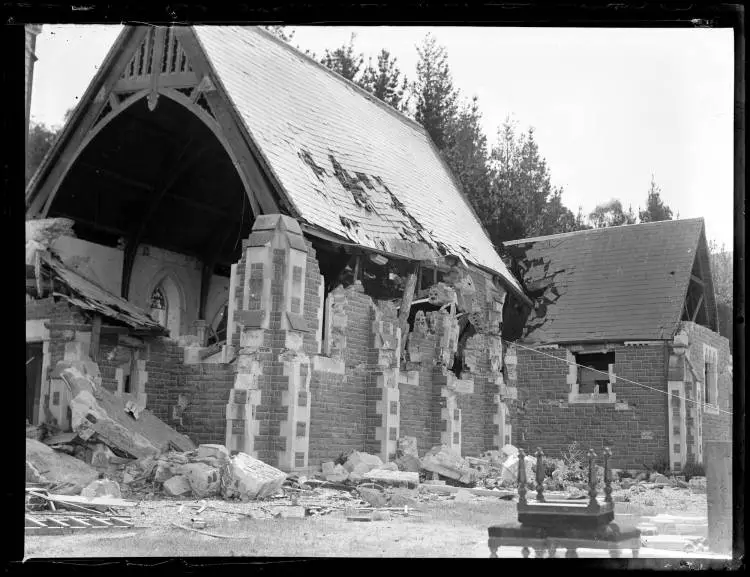 The chapel at Mount St Mary's Seminary, Napier Earthquake, 1931