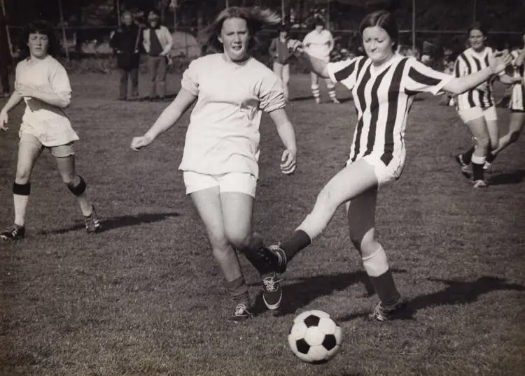 Soccer girls, Papakura, 1972.