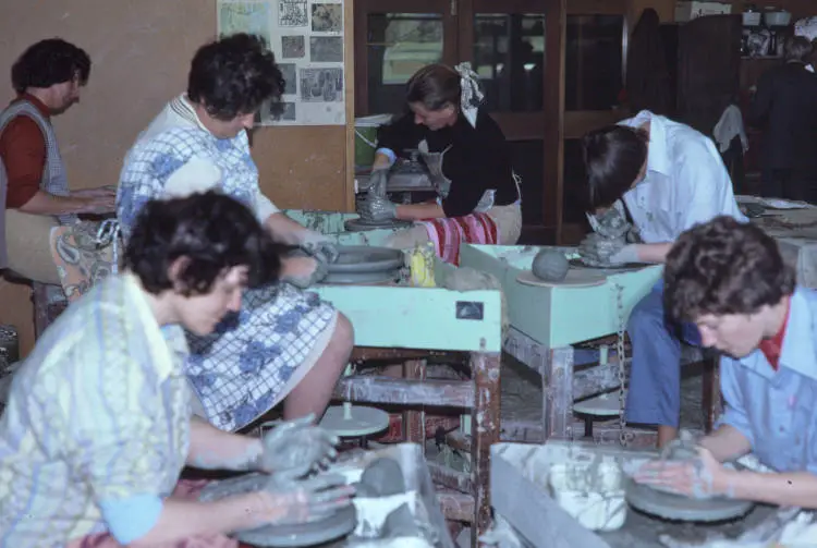 Pottery class, Pakuranga, 1980.