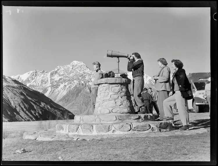 Binoculars at the Hermitage, Mount Cook National Park, 1951