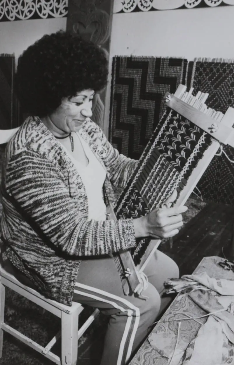 Weaving, Ngati Otara Marae, 1981.