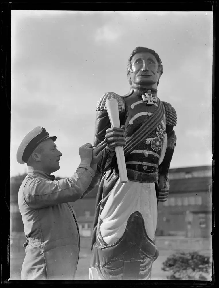 Figurehead of 'Duke of Wellington', Devonport Naval Base, 1933